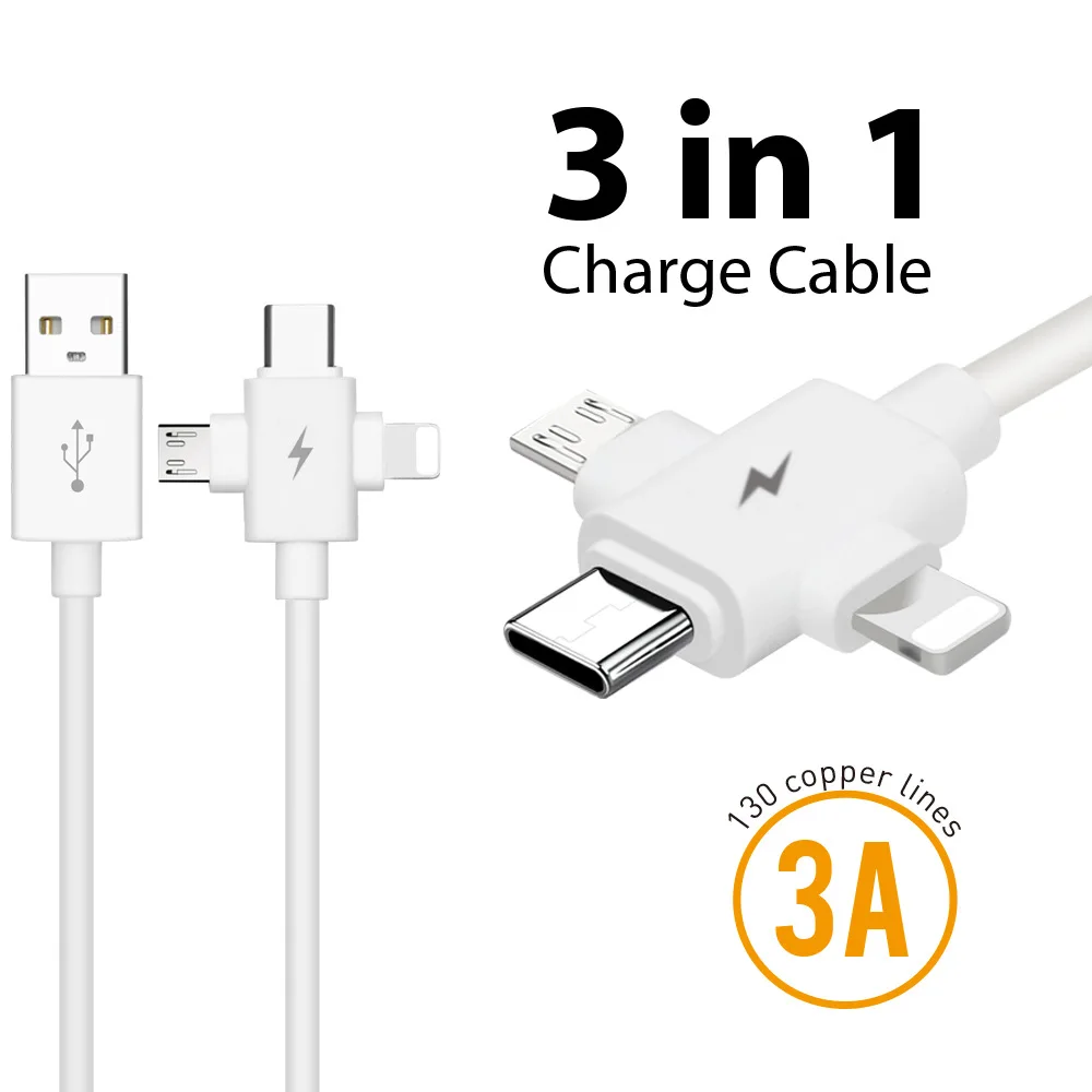 Mobile phone data cable triple 2.4A fast charge for Android for Type-C for Apple charging cable
Mobile phone data cable triple 2.4A fast charge for Android for Type-C for Apple charging cable