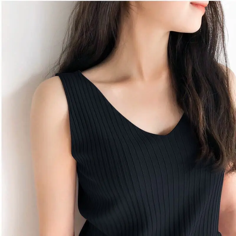 Viscose Fibre Knitted Strap Vest Women's Solid Color Outerwear Summer 2020 New Style Sleeveless V-neck Korean-style Underwear To
Viscose Fibre Knitted Strap Vest Women's Solid Color Outerwear Summer 2020 New Style Sleeveless V-neck Korean-style Underwear To