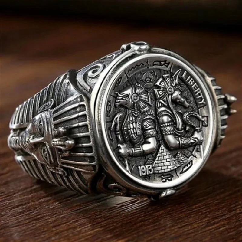 Mingcheng new Horus anubis wanderer ancient Egyptian personalized men's ring 
Mingcheng new Horus anubis wanderer ancient Egyptian personalized men's ring