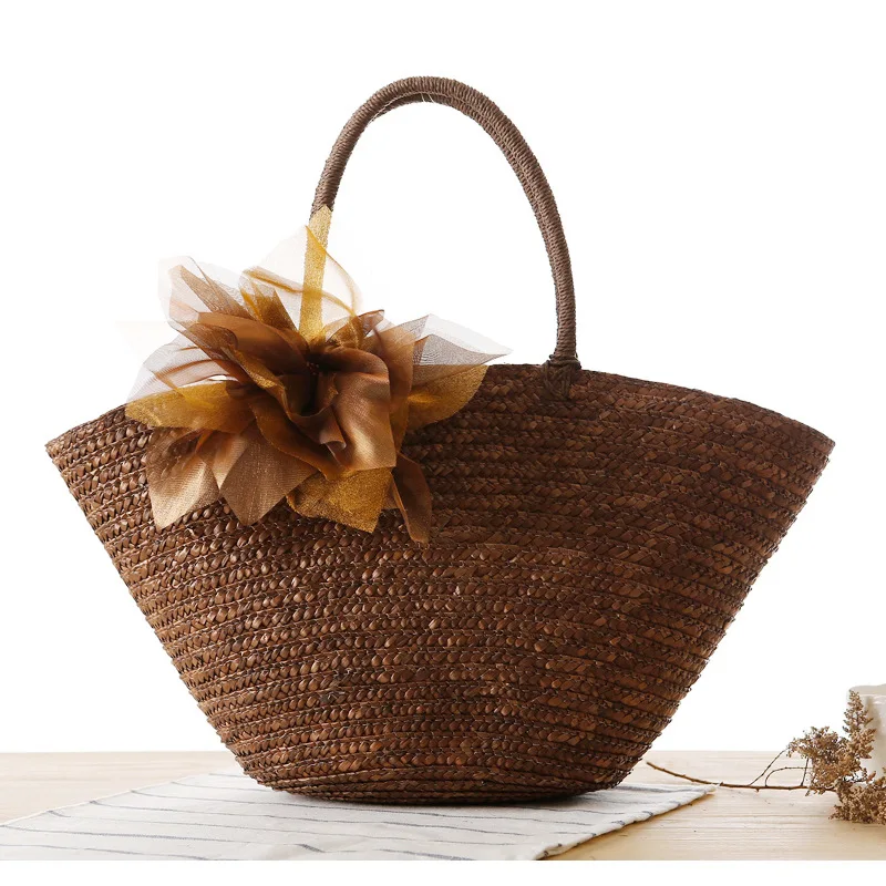 Yarn Flower Straw Woven Bag Pastoral Silk Big Flower Woven Bag 8 Colors Fashionable Female Bag Beach Bag Picnic Bag
Yarn Flower Straw Woven Bag Pastoral Silk Big Flower Woven Bag 8 Colors Fashionable Female Bag Beach Bag Picnic Bag
