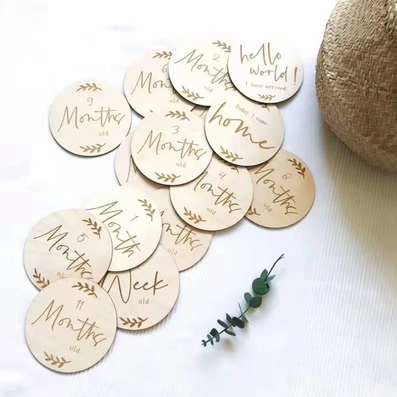 15pcs Baby milestone chuck baby first year souvenir baby month card wooden laser carving photography ornament
15pcs Baby milestone chuck baby first year souvenir baby month card wooden laser carving photography ornament