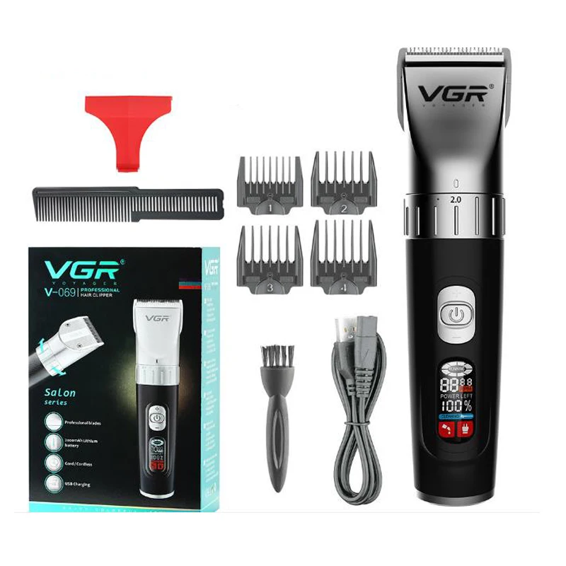 VGR 069 hair trimmer USB rechargeable hair clipper haircut machine LCD display adjustable blade beard trimmer 10W powerful
VGR 069 hair trimmer USB rechargeable hair clipper haircut machine LCD display adjustable blade beard trimmer 10W powerful