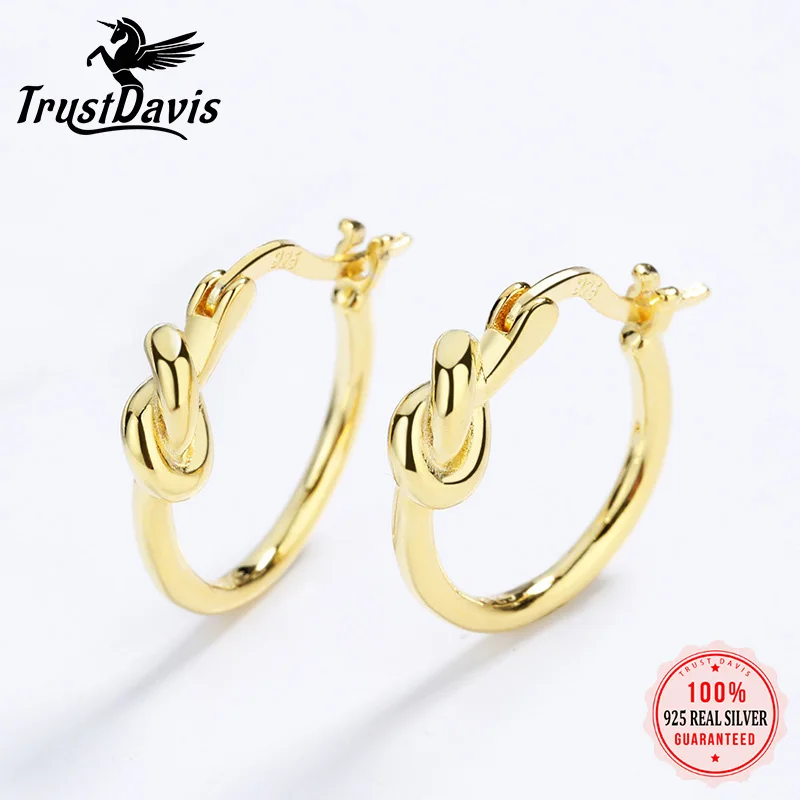 TrustDavis Real 925 Sterling Silver Hoop Earrings Fashion Sweet Knot Earring For Women Valentine's Day Fine S925 Jewelry DA2560
TrustDavis Real 925 Sterling Silver Hoop Earrings Fashion Sweet Knot Earring For Women Valentine's Day Fine S925 Jewelry DA2560