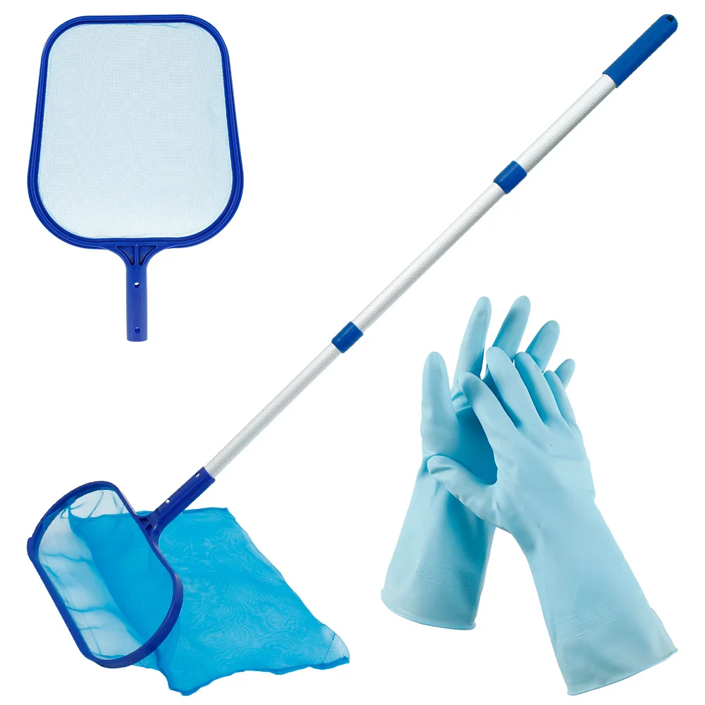 Professional Swimming Pool Skimmer Net Set Leaf Rake Deep Bag Swimming Pool Cleaning Nets with Adjustable Telescopic Pole Gloves
Professional Swimming Pool Skimmer Net Set Leaf Rake Deep Bag Swimming Pool Cleaning Nets with Adjustable Telescopic Pole Gloves
