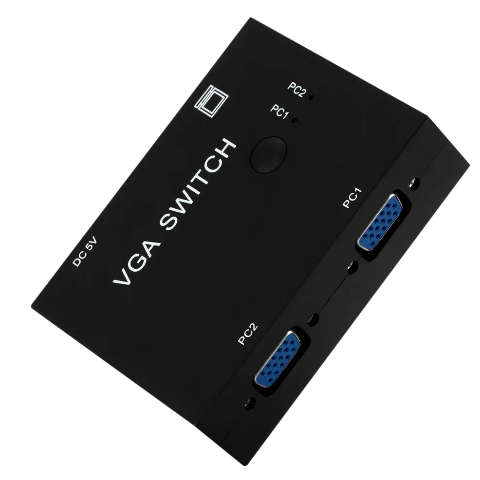 2 In 1 Out Switcher 2 Port VGA Switch Box VGA for Consoles Set-top Boxes 2 Hosts Share 1 Display Notebook Projector Computer
2 In 1 Out Switcher 2 Port VGA Switch Box VGA for Consoles Set-top Boxes 2 Hosts Share 1 Display Notebook Projector Computer