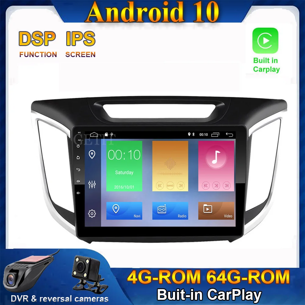CARPLAY Android 10.0 Car Radio Stereo Player GPS Navigation Multimedia For hyundai Creta ix25 2015-2019 NO DVD
CARPLAY Android 10.0 Car Radio Stereo Player GPS Navigation Multimedia For hyundai Creta ix25 2015-2019 NO DVD