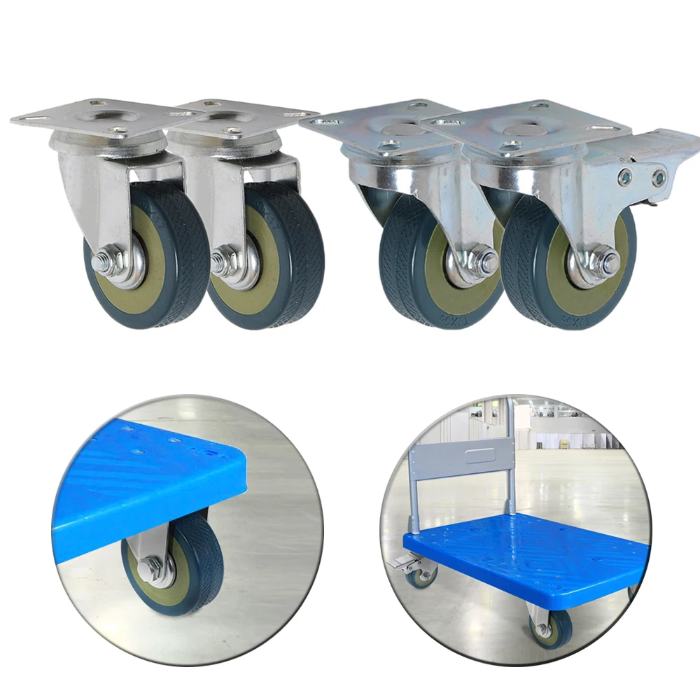 4 Pack 360 Degree Swivel Caster Wheels, Heavy Duty Caster With Top Plate No Noise Wheels For Carts Workbench (3 Inch With Brake)
4 Pack 360 Degree Swivel Caster Wheels, Heavy Duty Caster With Top Plate No Noise Wheels For Carts Workbench (3 Inch With Brake)