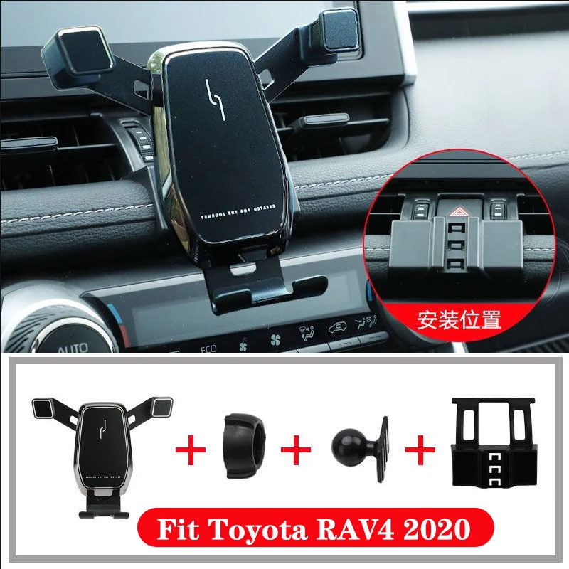 Автомобильный держатель телефона для Toyota RAV4 2020, крепление на вентиляционное отверстие, подставка из алюминиевого сплава, Гравитационный держатель Мобильный телефон
Автомобильный держатель телефона для Toyota RAV4 2020, крепление на вентиляционное отверстие, подставка из алюминиевого сплава, Гравитационный держатель Мобильный телефон