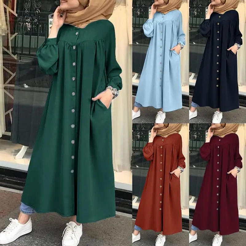 Casual Vrouwen Jurken Zomer Shirt Lange Mouw 2021 Moslim Vrouw Jurken Maxi Vestidos Vrouwelijke Knop Gewaad Hoge Wasit Plus size
Casual Vrouwen Jurken Zomer Shirt Lange Mouw 2021 Moslim Vrouw Jurken Maxi Vestidos Vrouwelijke Knop Gewaad Hoge Wasit Plus size