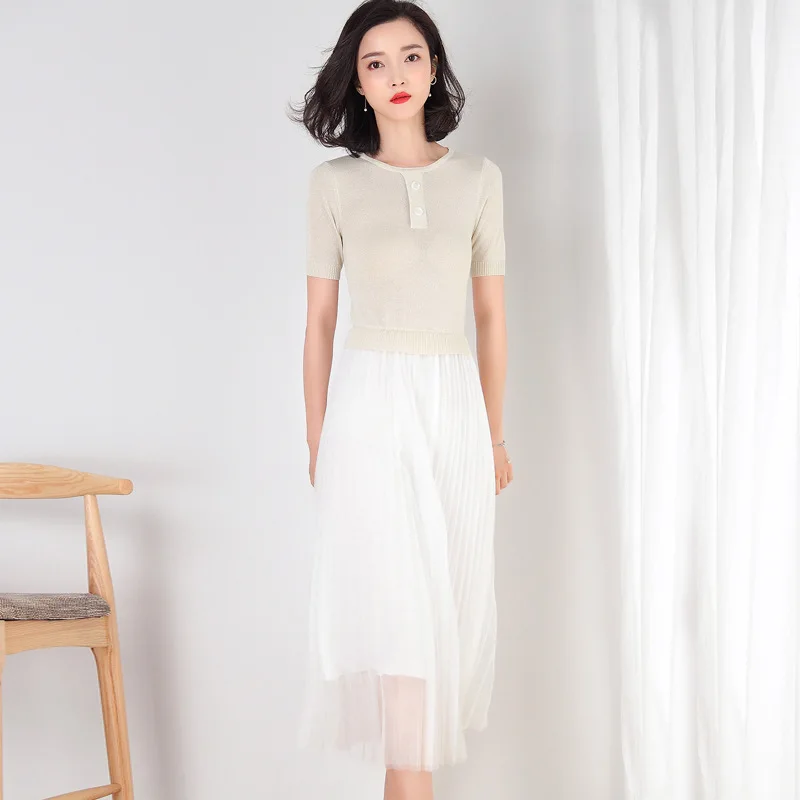 Женское трикотажное платье средней длины, Сетчатое платье с коротким рукавом, в стиле Instagram, Новинка лета 2020
Женское трикотажное платье средней длины, Сетчатое платье с коротким рукавом, в стиле Instagram, Новинка лета 2020