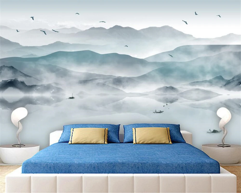 beibehang New Chinese creative ink landscape birds abstract TV background wall children background wallpaper home decoration
beibehang New Chinese creative ink landscape birds abstract TV background wall children background wallpaper home decoration