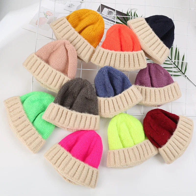 Autumn And Winter Children's Knitted Hat Korean Color Matching Melon Leather Hat Baby Thick Warm Woolen Hat
Autumn And Winter Children's Knitted Hat Korean Color Matching Melon Leather Hat Baby Thick Warm Woolen Hat