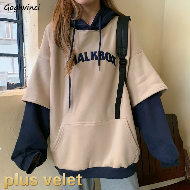 Hoodies Women Thickening Plus Velvet Letter Long Sleeve Fleece Korean Style BF Ulzzang Casual Pullovers Hooded Womens Daily Chic
Hoodies Women Thickening Plus Velvet Letter Long Sleeve Fleece Korean Style BF Ulzzang Casual Pullovers Hooded Womens Daily Chic