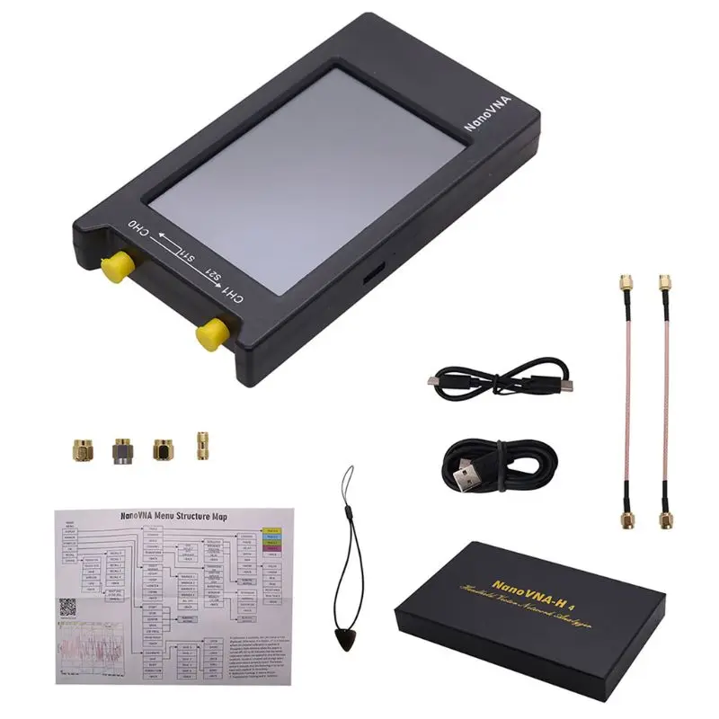 4 Inch LCD 50KHz-1.5GHz Large Screen Vector Analyzer Web NanoVNA-H4 Antenna Analyzer Shortwave USB 5V 200mA
4 Inch LCD 50KHz-1.5GHz Large Screen Vector Analyzer Web NanoVNA-H4 Antenna Analyzer Shortwave USB 5V 200mA
