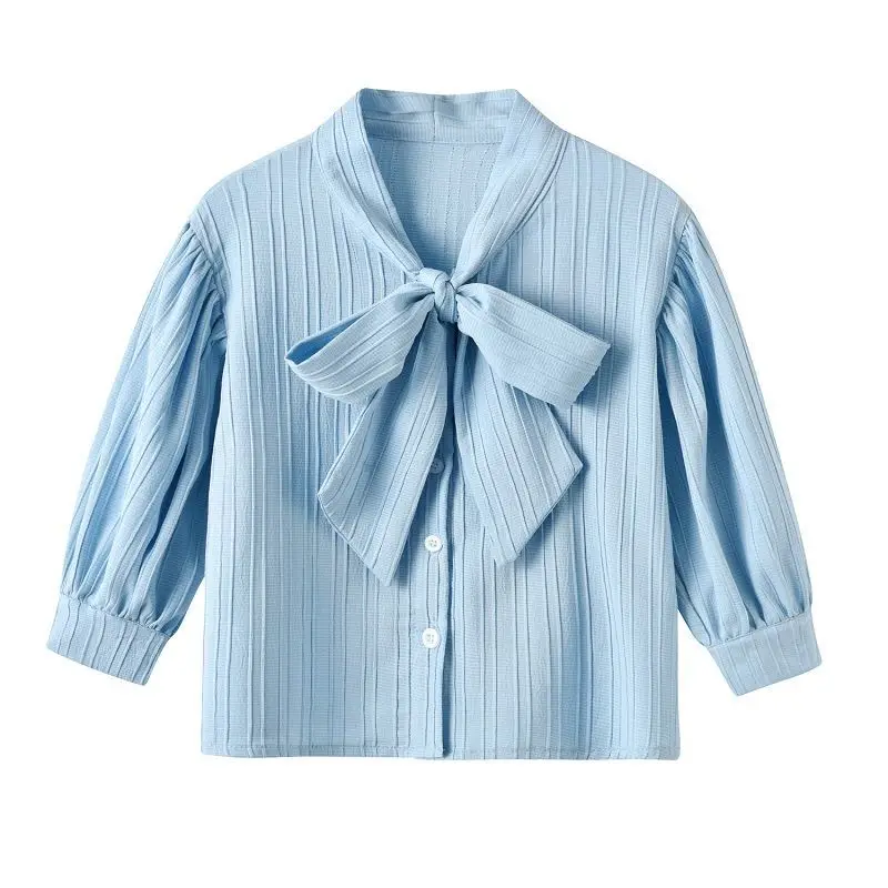 Блузка для маленьких девочек с большим бантом, рубашки, белая, синяя, полосатая шифоновая блузка для маленьких девочек, новинка 2021, Детские о... 
Блузка для маленьких девочек с большим бантом, рубашки, белая, синяя, полосатая шифоновая блузка для маленьких девочек, новинка 2021, Детские о...