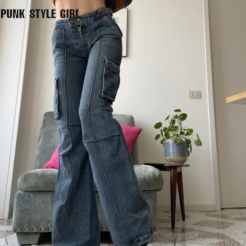

Женские джинсы-клеш с высокой талией, светло-голубые прямые брюки из денима с боковыми карманами, 2021