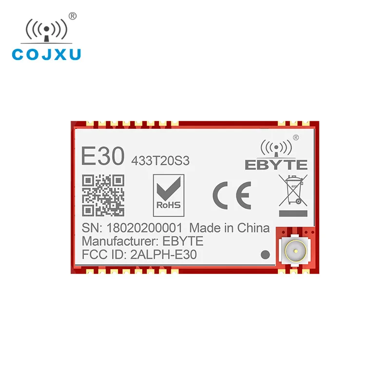 SI4438 433MHz RF TCXO Module cojxu E30-433T20S3-V2.0 SMD Serial Port Wireless Transceiver 100mW 2500m Long Range IPEX Connector
SI4438 433MHz RF TCXO Module cojxu E30-433T20S3-V2.0 SMD Serial Port Wireless Transceiver 100mW 2500m Long Range IPEX Connector