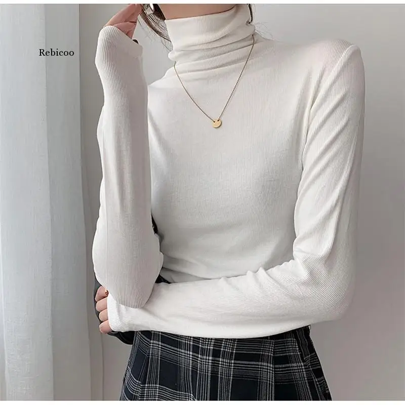 2021 Autumn Women Pullover Tops Female Knitted Sweaters Solid Concise Turtleneck Elasticity Elegant Office Lady Casual All Match 
2021 Autumn Women Pullover Tops Female Knitted Sweaters Solid Concise Turtleneck Elasticity Elegant Office Lady Casual All Match