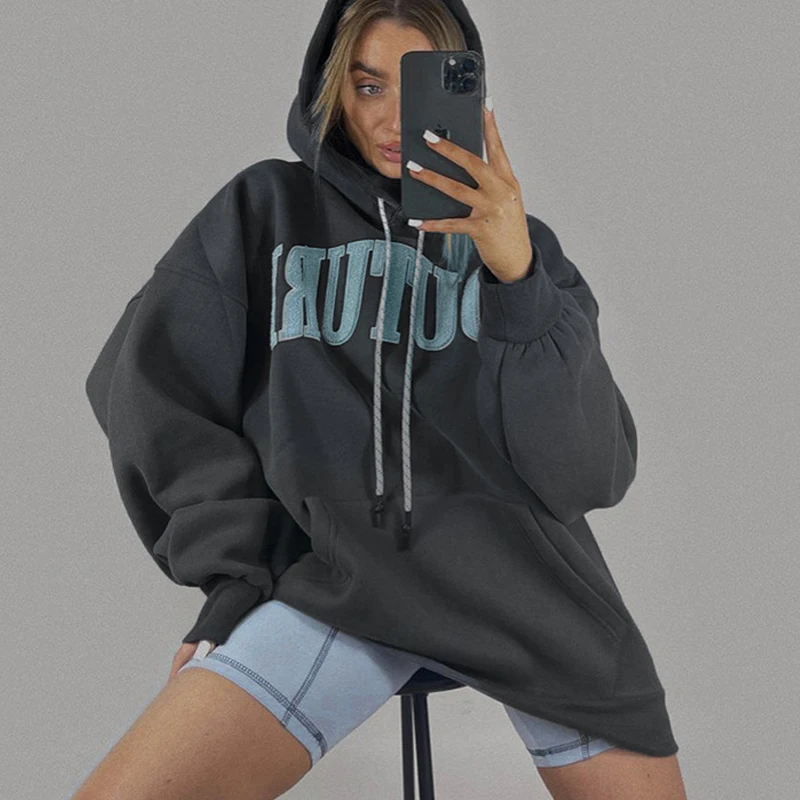 Letter embroidery grunge Cotton oversized Hoodies y2k winter sports jog Blouse vintage long sleeve Casual warm women sweetshirts
Letter embroidery grunge Cotton oversized Hoodies y2k winter sports jog Blouse vintage long sleeve Casual warm women sweetshirts