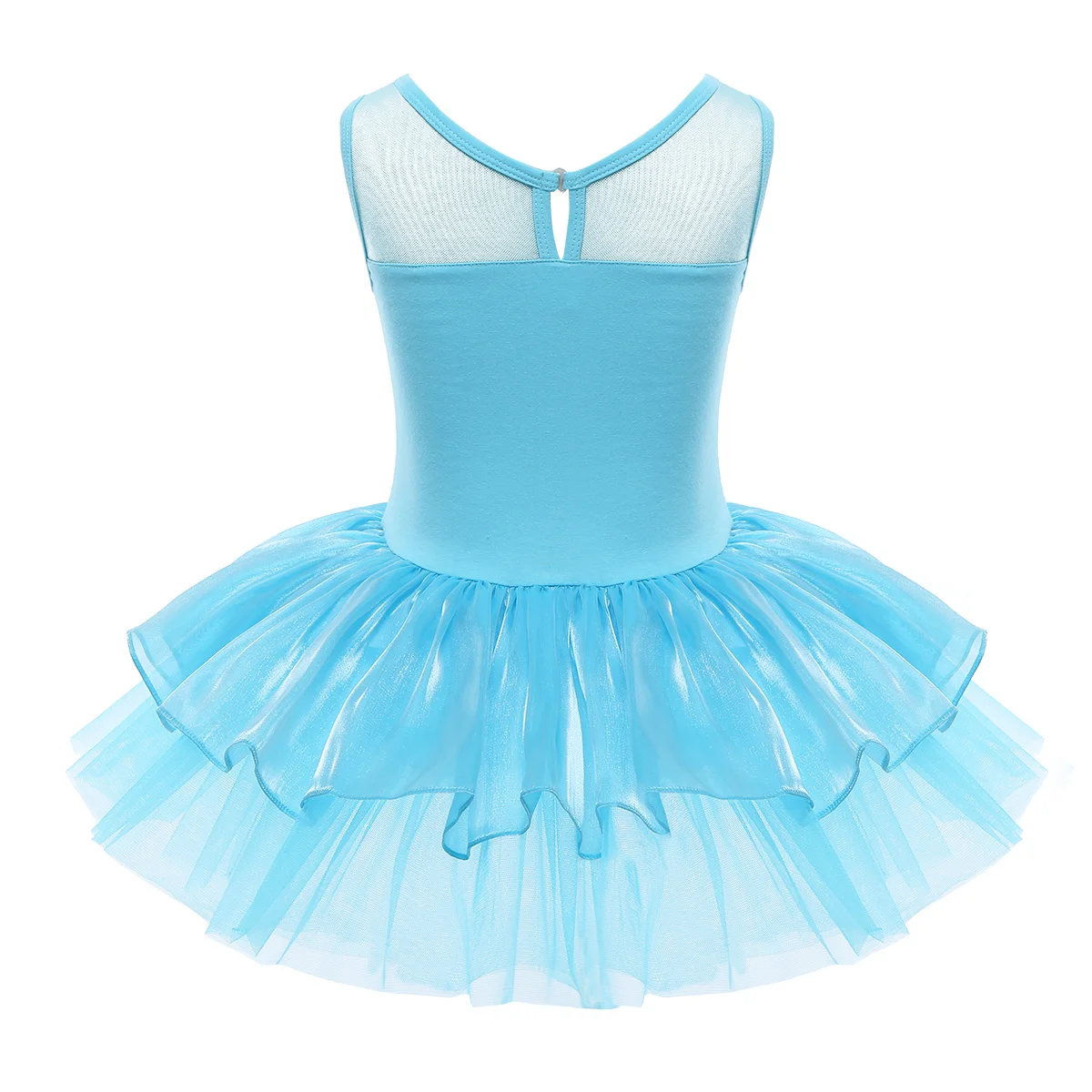 Балетное танцевальное платье-пачка детское трико без рукавов с блестками для