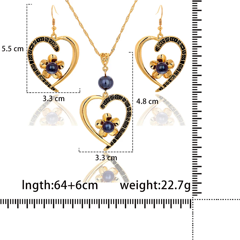 Cring Coco Heart Earring and Necklace Set Fashion Hawaiian New Gold Plated Peal Flower High Quality Gold Jewelry Sets for Women
Cring Coco Heart Earring and Necklace Set Fashion Hawaiian New Gold Plated Peal Flower High Quality Gold Jewelry Sets for Women