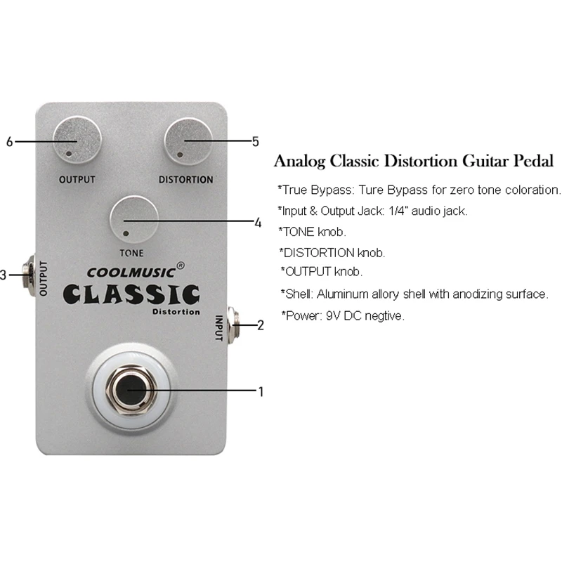 COOLMUSIC C-DI02 Classic Insane Distortion Guitar Effects Pedal 9V DC True Bypass Bass Pedal 
COOLMUSIC C-DI02 Classic Insane Distortion Guitar Effects Pedal 9V DC True Bypass Bass Pedal