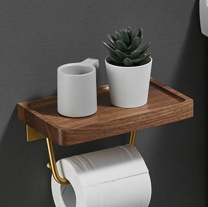 Walnut Wood Paper Towel Holder Wall Mounted Toilet Paper Holder Solid Wood Tissue Rack Phone Shelf Bathroom Accessories
Walnut Wood Paper Towel Holder Wall Mounted Toilet Paper Holder Solid Wood Tissue Rack Phone Shelf Bathroom Accessories
