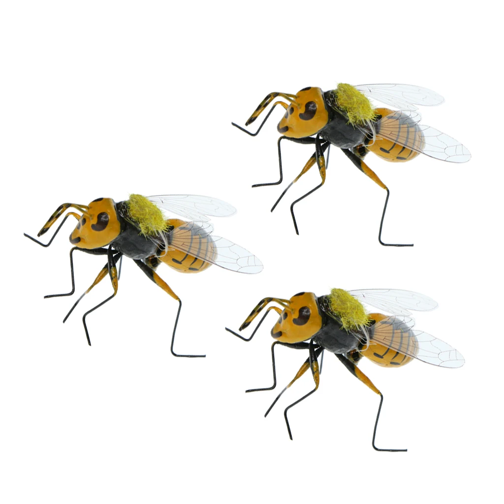 3x Bee насекомое животное орнамент цветочный горшок растительный Декор | Дом и сад