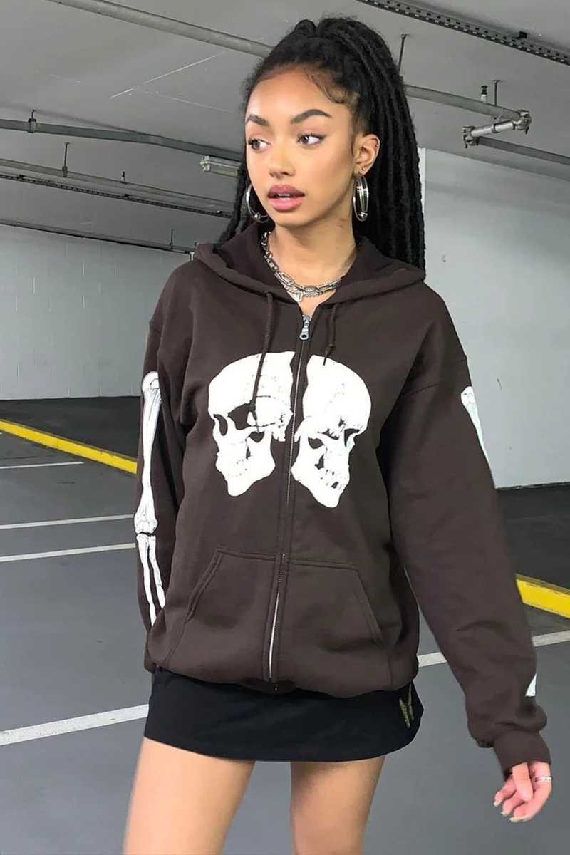 Женский кардиган с карманами, повседневный кардиган с капюшоном и принтом скелета, кардиган со шнуровкой и карманами для взрослых, 2021 
Женский кардиган с карманами, повседневный кардиган с капюшоном и принтом скелета, кардиган со шнуровкой и карманами для взрослых, 2021