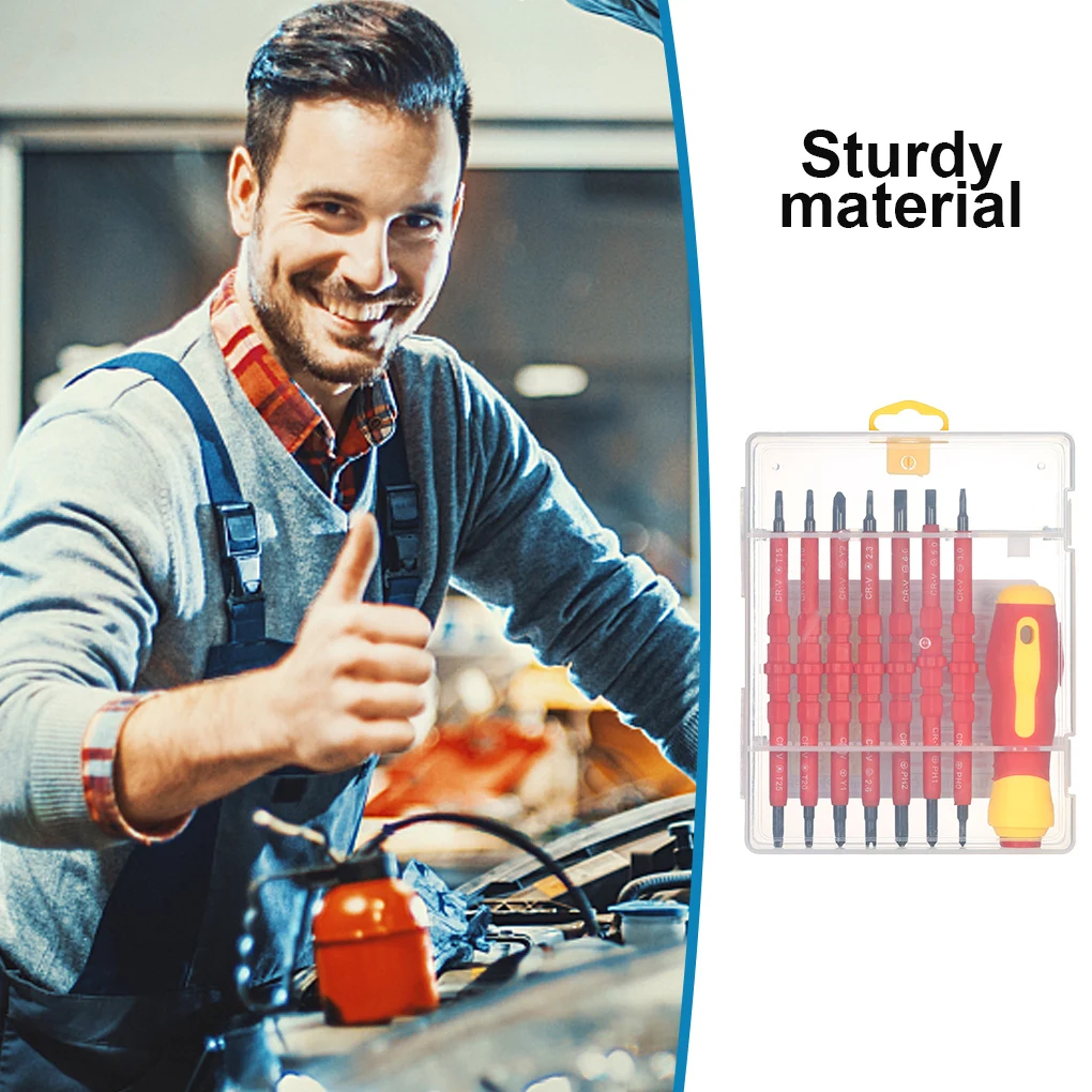 Insulated Screwdriver Set Dual-Headed Screw Drivers Device Hand Electrician Craftsman Tool Multi-Screwdriver Professional
Insulated Screwdriver Set Dual-Headed Screw Drivers Device Hand Electrician Craftsman Tool Multi-Screwdriver Professional
