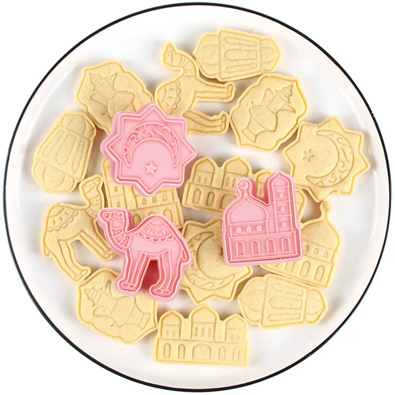 6pcs Ramadan Decor Eid Mubarak Cookies Cutters Camel Moon Star Biscuit Mold Islamic Muslim Festival Party Supplies Baking Tools
6pcs Ramadan Decor Eid Mubarak Cookies Cutters Camel Moon Star Biscuit Mold Islamic Muslim Festival Party Supplies Baking Tools