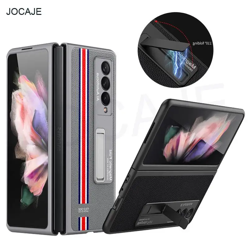 Luxury PU Leather Magnetic Holder Phone Case For Samsung Galaxy Z Fold 3 5G Anti-fall Protective Back Cover For Samsung Z Fold3
Luxury PU Leather Magnetic Holder Phone Case For Samsung Galaxy Z Fold 3 5G Anti-fall Protective Back Cover For Samsung Z Fold3