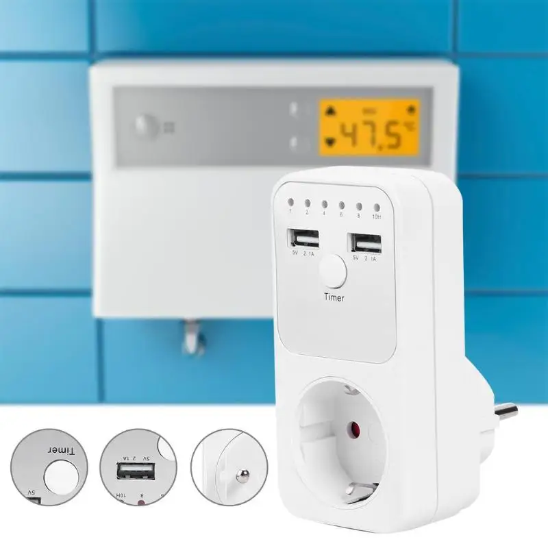 Dual USB EU Plug Timing Socket Timer Switch Countdown Outlet Controller Smart Home Wall Table USB Charger Adapter Plug
Dual USB EU Plug Timing Socket Timer Switch Countdown Outlet Controller Smart Home Wall Table USB Charger Adapter Plug