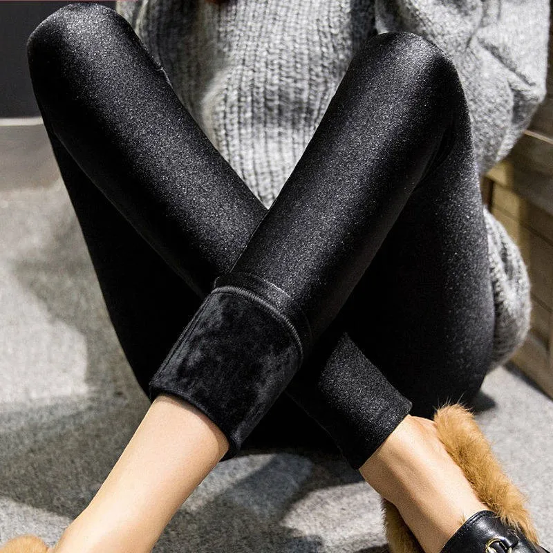 Autumn Winter Thick Leggings Fashion Solid Slim Pants Lady fleece Warm Leggings Casual Black Shiny High Waist Leggings
Autumn Winter Thick Leggings Fashion Solid Slim Pants Lady fleece Warm Leggings Casual Black Shiny High Waist Leggings