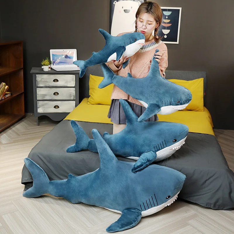 Огромная имитация русской акулы подушки милая Акула плюшевые игрушки