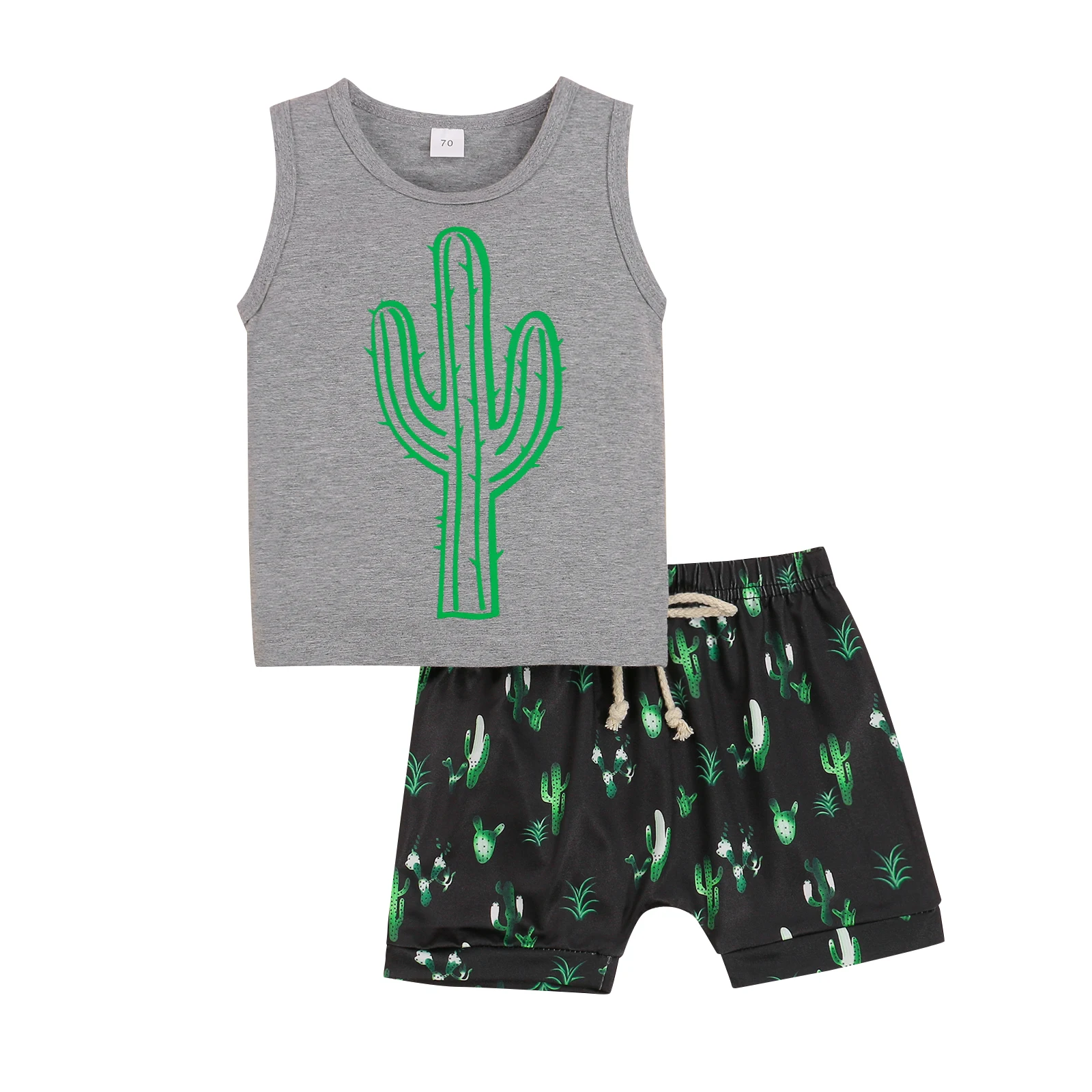 2021 Kids Suit Set, Summer Cactus Print O-Neck Sleeveless T-Shirt+ High Waist Shorts for Boys, 0-3 Years,comfortable fabric
2021 Kids Suit Set, Summer Cactus Print O-Neck Sleeveless T-Shirt+ High Waist Shorts for Boys, 0-3 Years,comfortable fabric