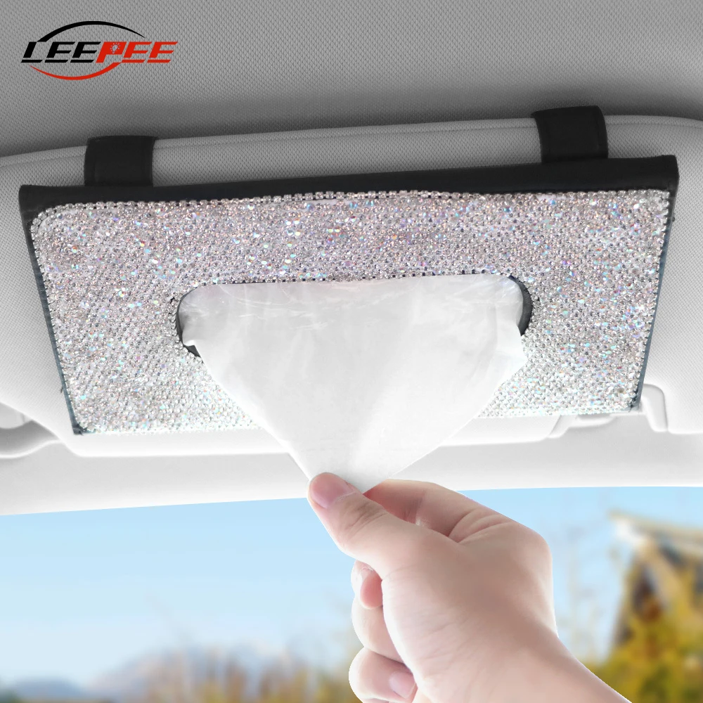 Car Tissue Box Visor Hanging Rhinestone Decoration PU Leather Box Paper Towel Case Auto Accessories Interior For Women
Car Tissue Box Visor Hanging Rhinestone Decoration PU Leather Box Paper Towel Case Auto Accessories Interior For Women