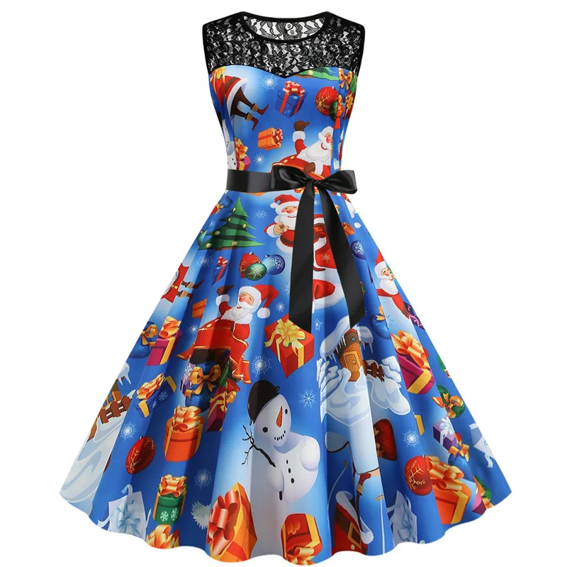 2021 Women New Year Winter Clothes Sleeveless Women Christmas Dress Vintage Elegant Print Big Swing Lace Party Sundress Xmas
2021 Women New Year Winter Clothes Sleeveless Women Christmas Dress Vintage Elegant Print Big Swing Lace Party Sundress Xmas