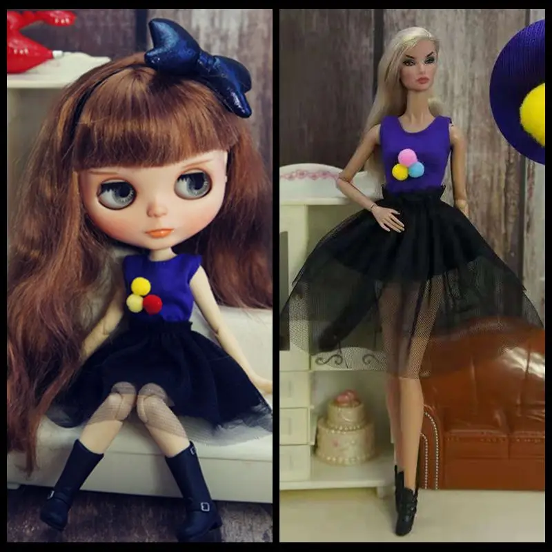 Cosplay Fashion Purple Shirt Tank Top Lace Skirt Dress for Barbie Clothes 11.5" Doll Outfit Set for Blythe Accessory 1/6 BJD Toy
Cosplay Fashion Purple Shirt Tank Top Lace Skirt Dress for Barbie Clothes 11.5" Doll Outfit Set for Blythe Accessory 1/6 BJD Toy
