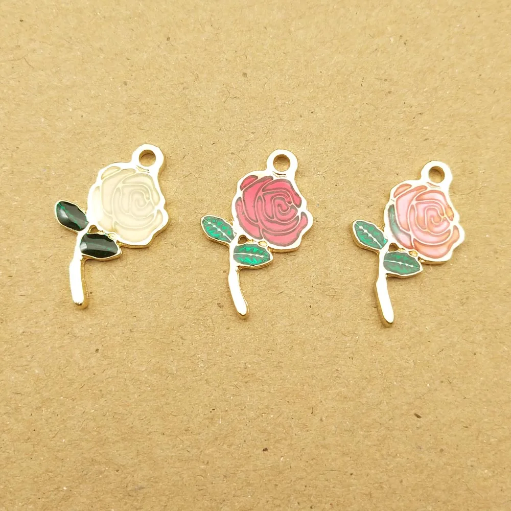 10pcs 13x20mm enamel rose flower charm for jewelry making fashion earring pendant necklace charm bracelet charms diy finding
10pcs 13x20mm enamel rose flower charm for jewelry making fashion earring pendant necklace charm bracelet charms diy finding