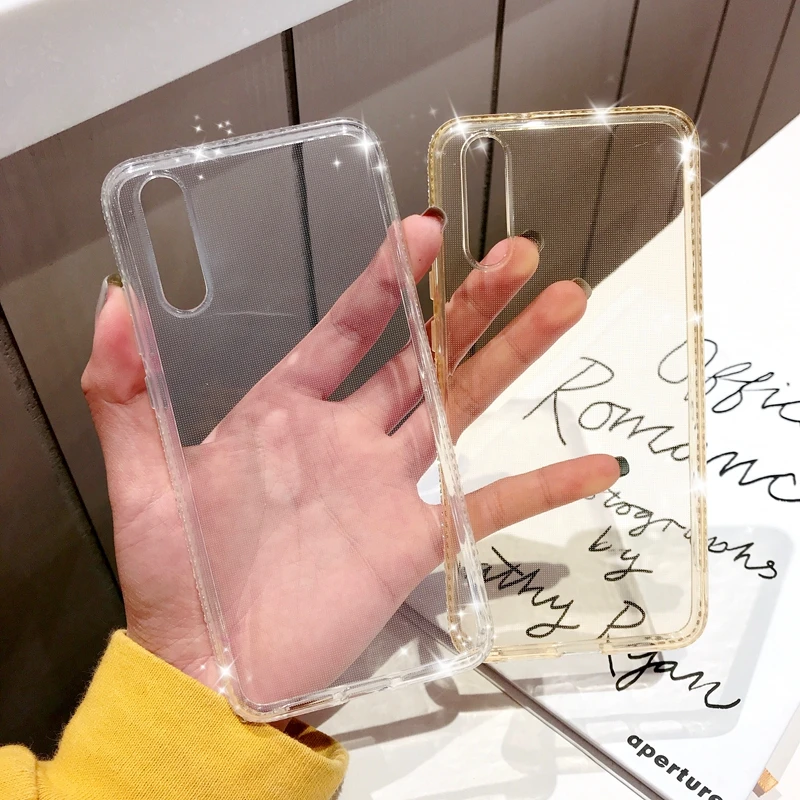 Блестящий Мягкий чехол со стразами для телефона iphone 7 8 6 6s Plus X 10 XS MAX XR 5 фотоблесток