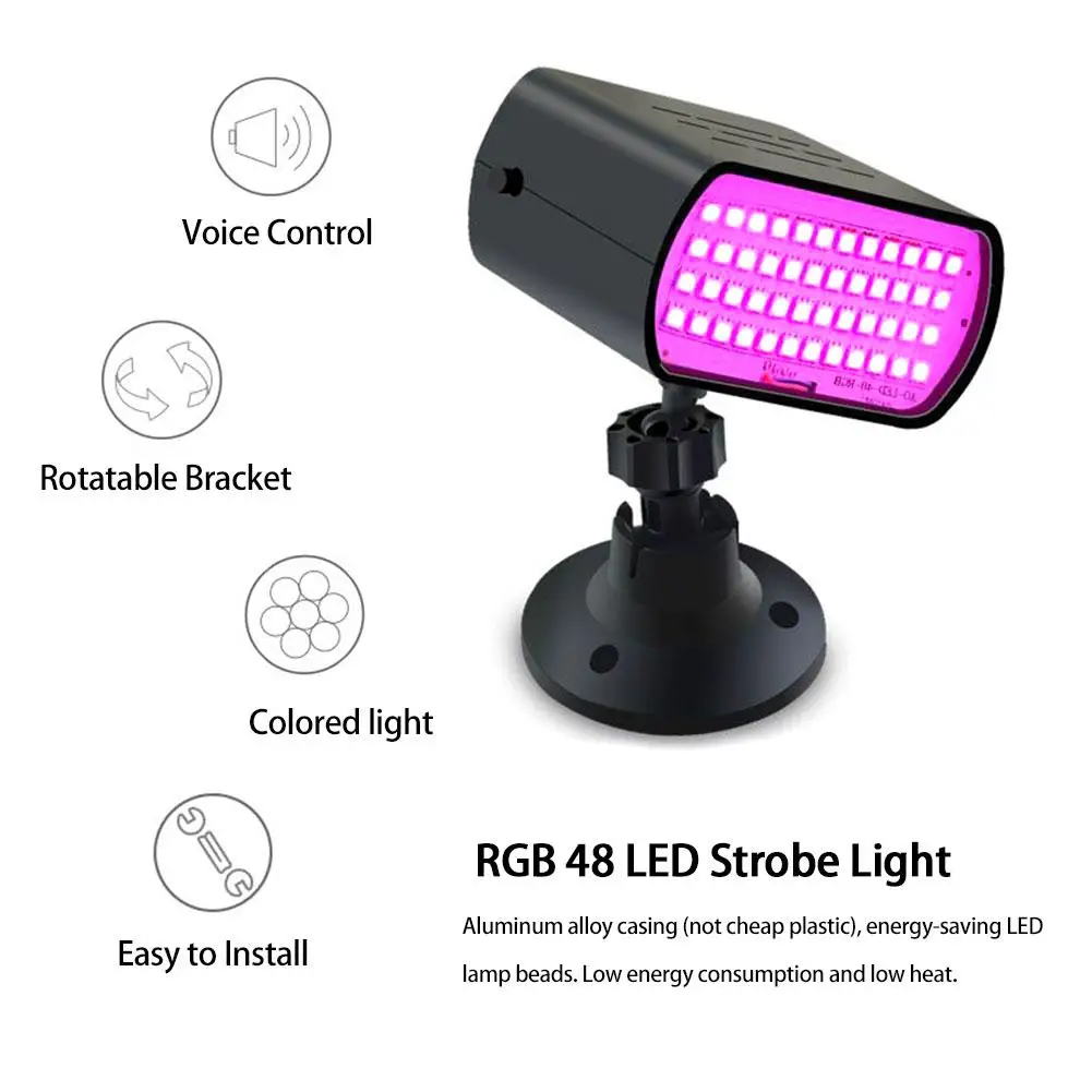 Светодиодный сценический RGB-светильник стробоскоп с 48 светодиодами освещение