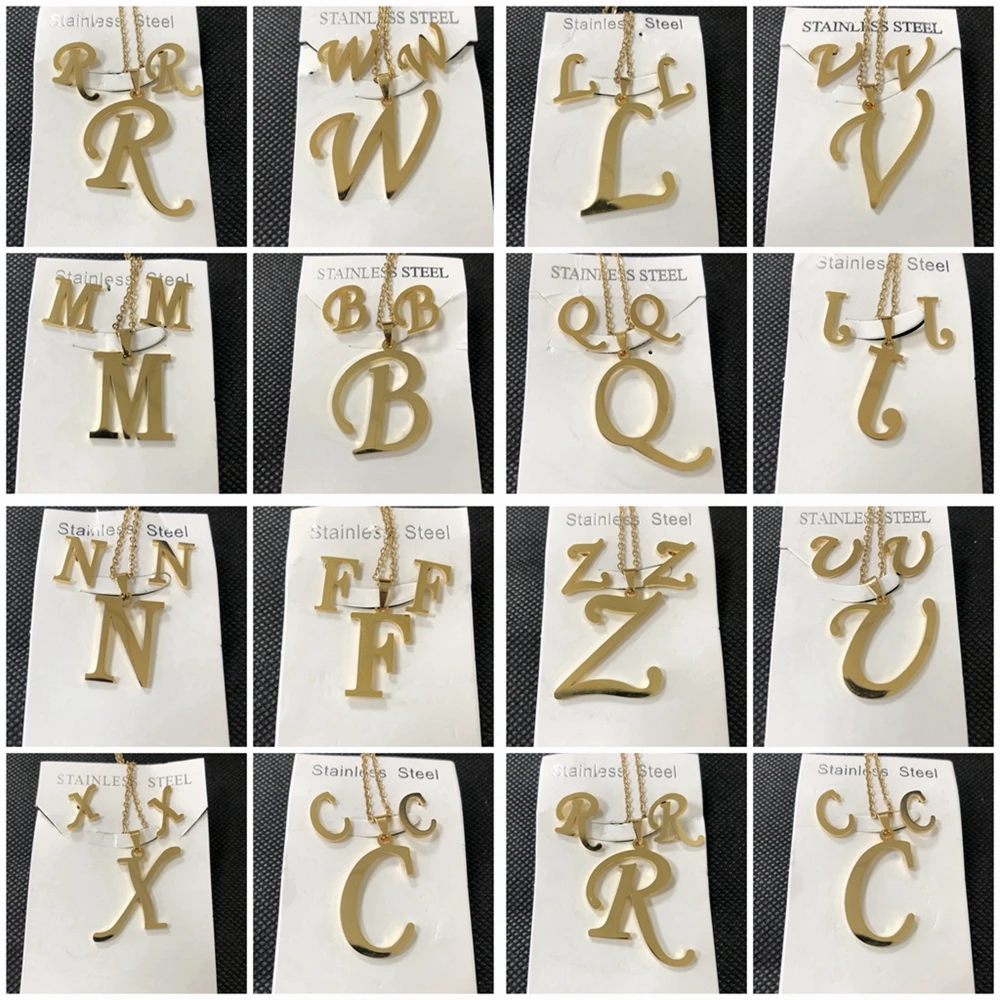 10 Sets Random Stainless Steel Earring Necklace Chain Jewelry Sets Women's Gift Letter Design Alphabet Wholesale Lot Bulk
10 Sets Random Stainless Steel Earring Necklace Chain Jewelry Sets Women's Gift Letter Design Alphabet Wholesale Lot Bulk