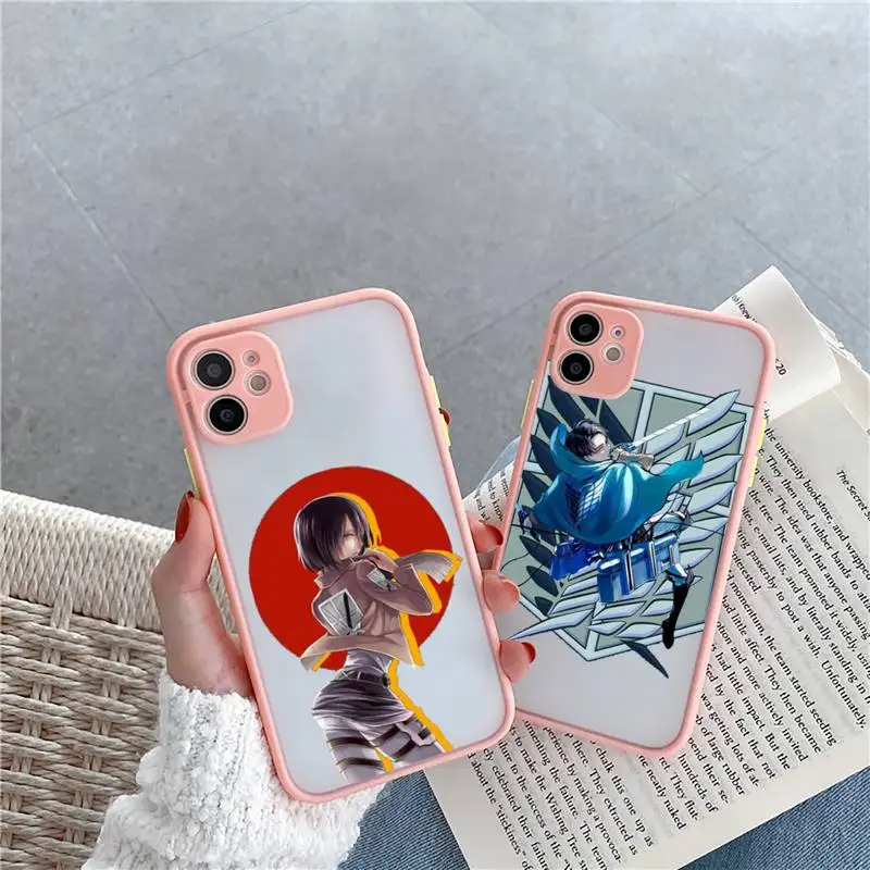 Anime Attack on Titan Phone Cases Matte transparent For Pink iPhone 12 Mini 11 Pro XR XS Max 7 8 Plus X Back Cover
Anime Attack on Titan Phone Cases Matte transparent For Pink iPhone 12 Mini 11 Pro XR XS Max 7 8 Plus X Back Cover