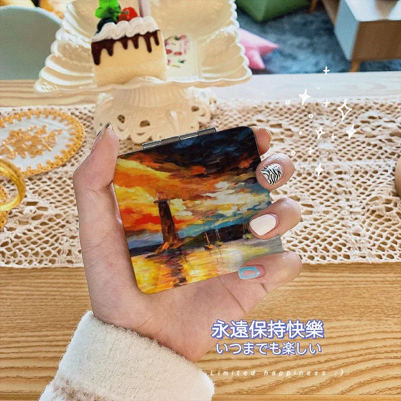 Square 7cm oil painting Makeup Mirror cartoon pattern portable pocket girl makeup lovely makeup mirror fashion pocket mirror
Square 7cm oil painting Makeup Mirror cartoon pattern portable pocket girl makeup lovely makeup mirror fashion pocket mirror