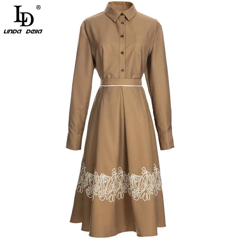 LD LINDA DELLA 2021 Autumn Runway Solid Skirt Suit Women Long sleeve Single-breasted Blouse+Embroidery Midi Skirt 2 Pieces Set
LD LINDA DELLA 2021 Autumn Runway Solid Skirt Suit Women Long sleeve Single-breasted Blouse+Embroidery Midi Skirt 2 Pieces Set