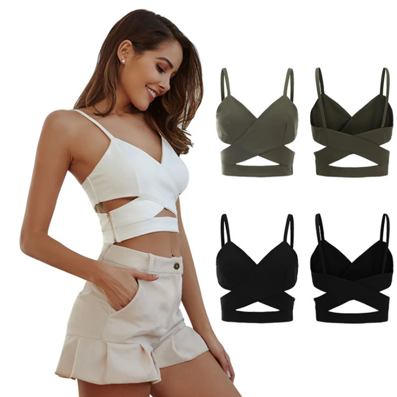 Spring and summer new style European and American sexy back knotted tops Open back short t-shirt
Spring and summer new style European and American sexy back knotted tops Open back short t-shirt