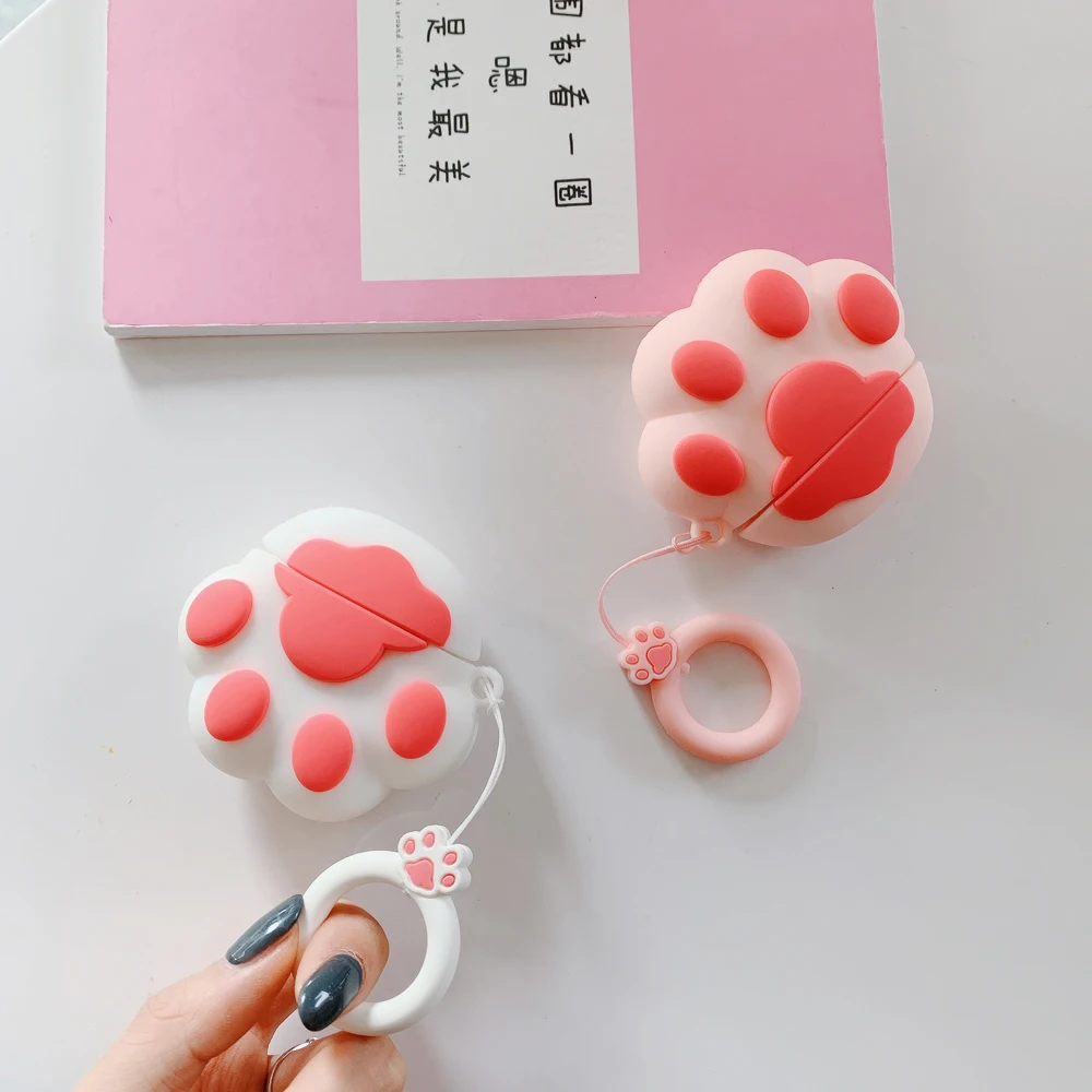 For Apple Airpods 2 Cover Silicone Bluetooth Earphone Protective Case For AirPods 1 cartoon Cat paw earbud bag 
For Apple Airpods 2 Cover Silicone Bluetooth Earphone Protective Case For AirPods 1 cartoon Cat paw earbud bag
