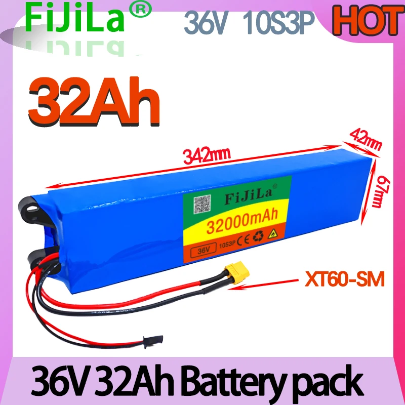 10S3P 36V 32Ah rechargeable lithium battery pack with BMS, suitable for modified scooter electric vehicle battery XT30/XT60
10S3P 36V 32Ah rechargeable lithium battery pack with BMS, suitable for modified scooter electric vehicle battery XT30/XT60