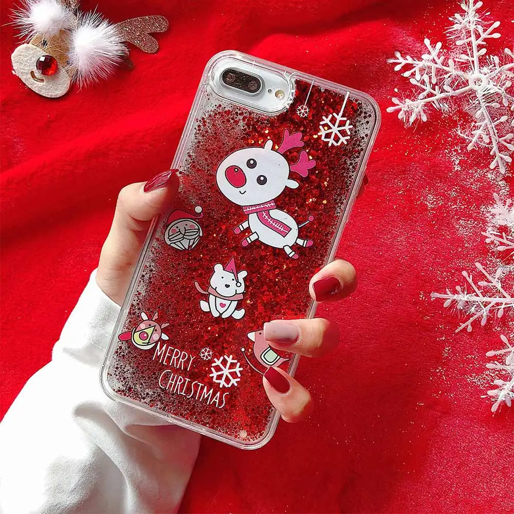 Чехол KISSCASE с зыбучим песком для iphone 11 Pro Max X Xs чехол 7 8 6 s PLus XR Рождественская задняя